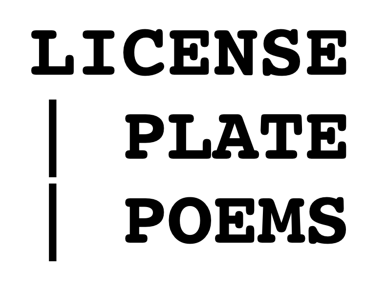 Licence Plate Poems